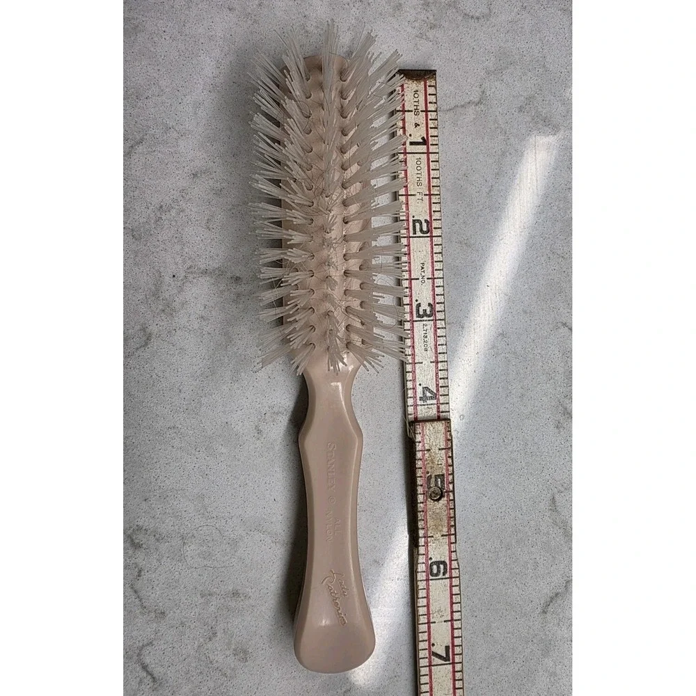 Stanley Lady Catherine Vintage Hair Brush All Nylon 5 Row Ivory Clean